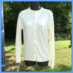 Vtg Cream Cardigan, sz M